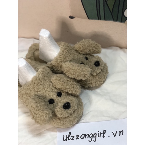 Dép lông hình cún xù cute ulzzang dép đi trong nhà giữ ấm mùa đông