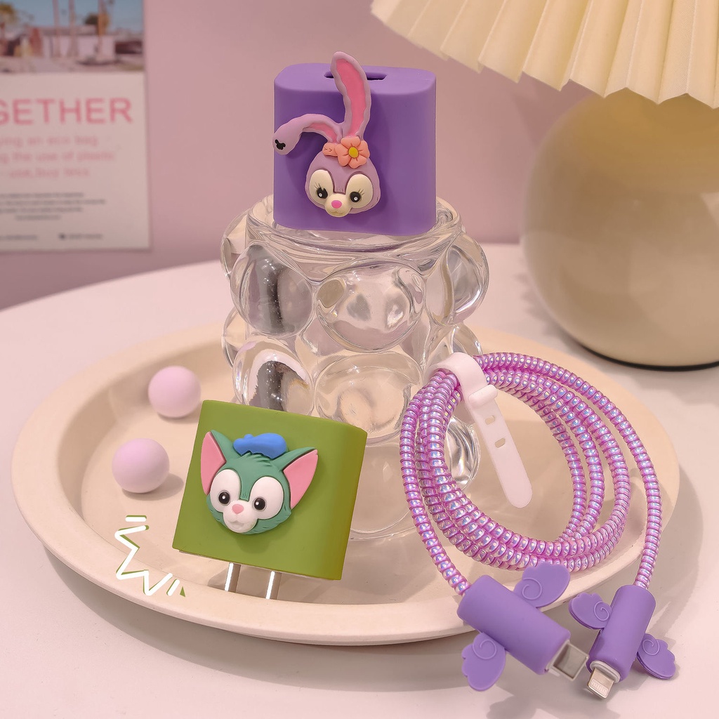 Vỏ đựng bảo vệ bộ sạc/dây tay nghe họa tiết hoạt hình dễ thương thích hợp cho iPhone