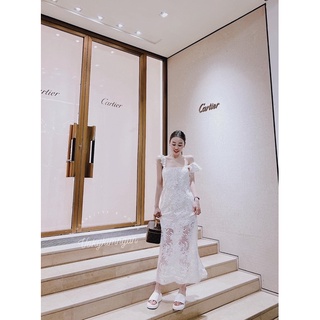 Đầm dự tiệc ❤️HÌNH THẬT❤️Đầm trắng ren tay cánh tiên đi biển