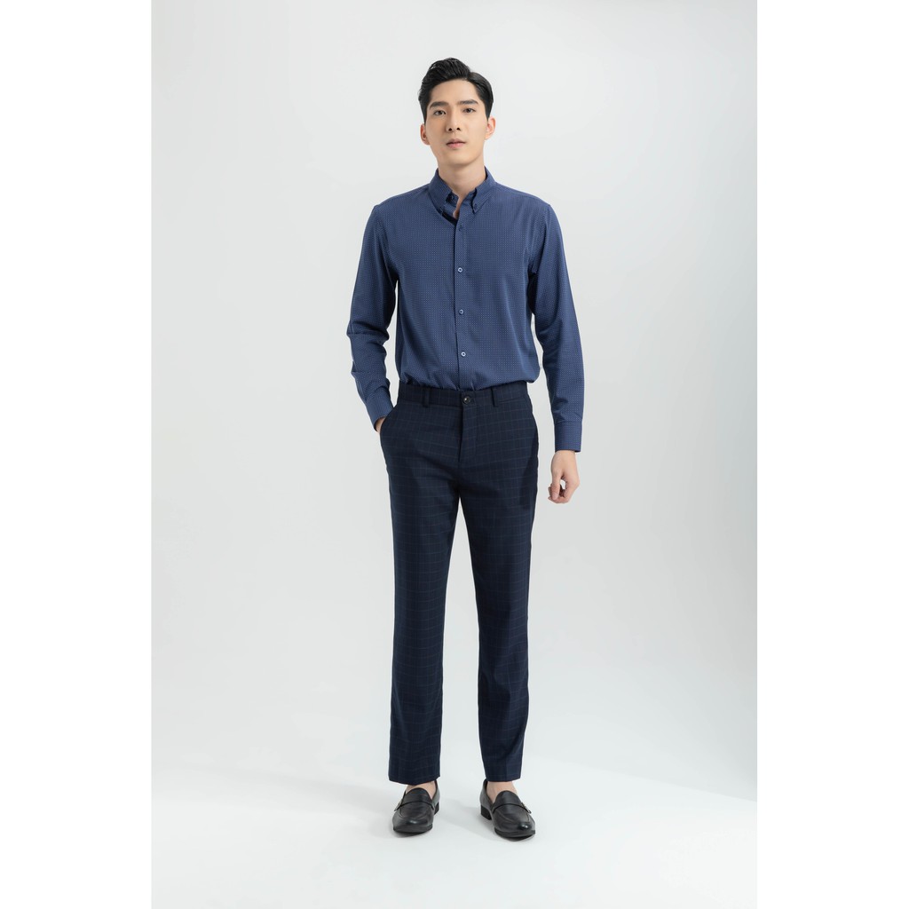 [NHẬP WABRTL5 GIẢM 10% TỐI ĐA 50K ĐH 250K ]Quần dài kẻ dáng Slim nam IVY moda MS 22E2952