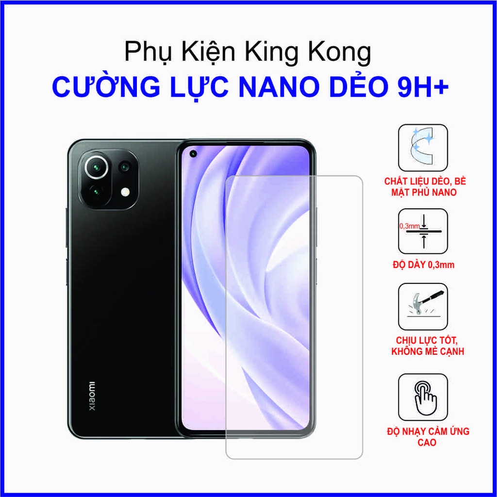 Dán cường lực Xiaomi Mi 11 lite (5G) cường lực nano dẻo 9H+