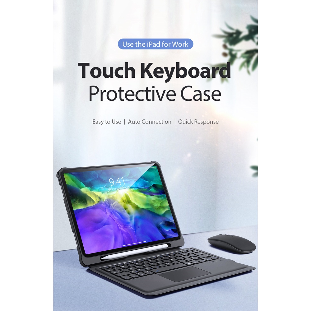 Bao da bàn phím Dux Ducis Wireless KeyBoard TrackPad cho iPad Pro 11 inch 2018