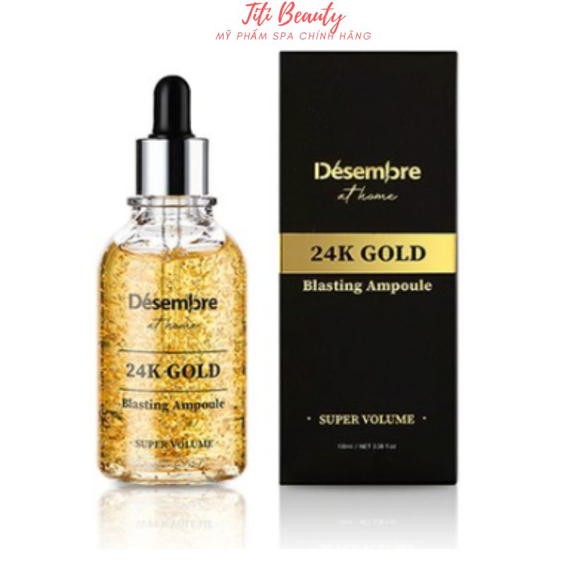 Tinh chất Vàng 24K DÉSEMBRE AT HOME 24K GOLD BLASTING AMPOULE 100ml chống lão hóa phục hồi da hư tổn mờ thâm nám mịn da