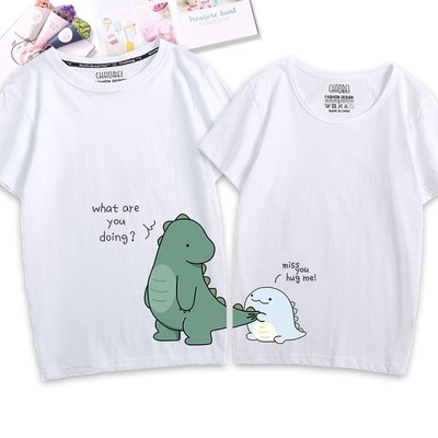Áo thun gia đinh-áo cặp đôi-chất cotton đẹp mẫu khung long HOT