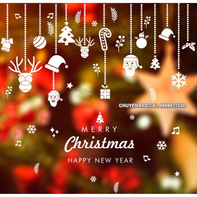 Decal dán tường Noel - Rèm Phụ Kiện Lớn