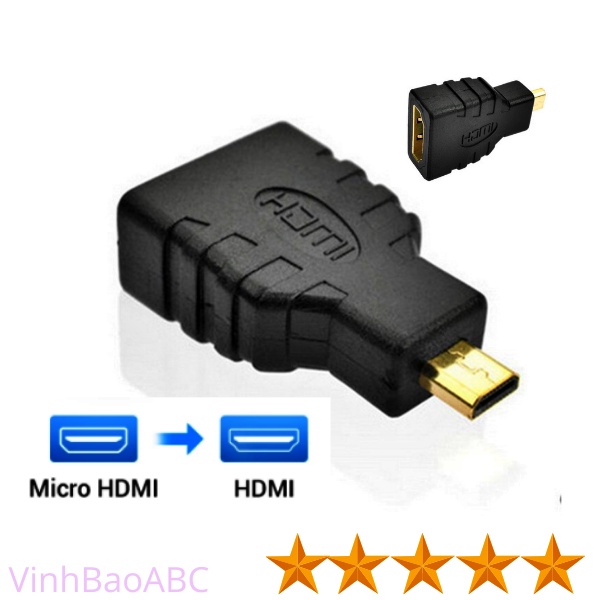 Adapter Micro HDMI To HDMI (Jack chuyển Micro HDMI Sang HDMI)