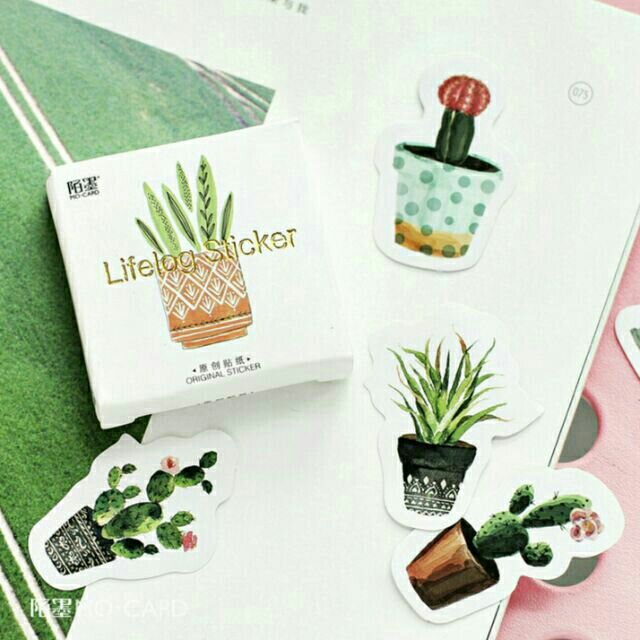 Bộ 45 sticker Sen đá, xương rồng Cactus