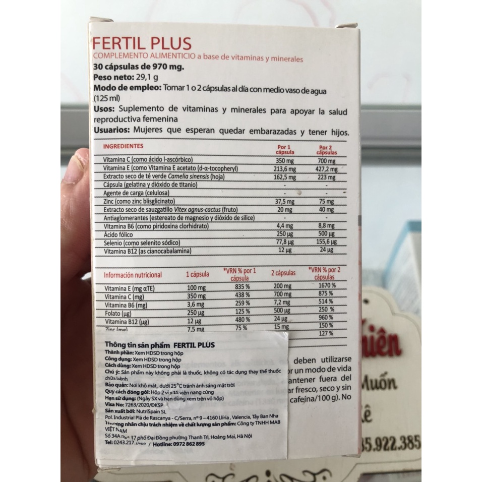 FERTIL PLUS-Viên nén hỗ trợ cải thiện chất lượng tế bào trứng