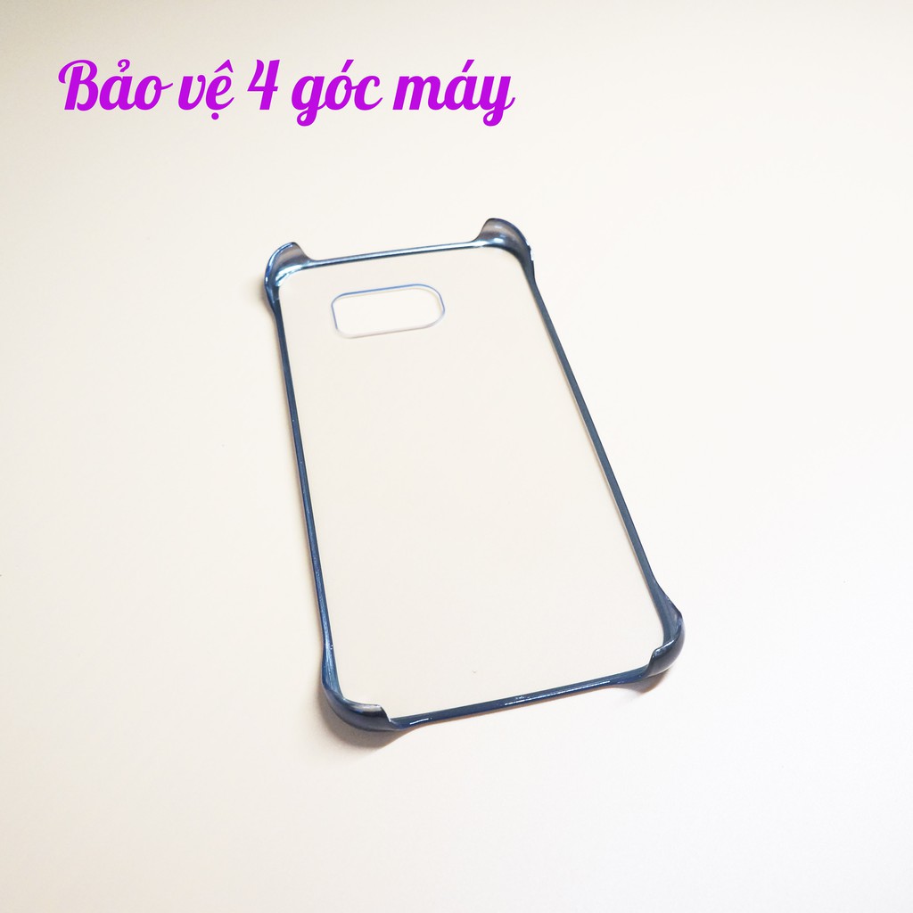 Ốp clear cover dành cho samsung galaxy S6 edge- Viền màu xanh