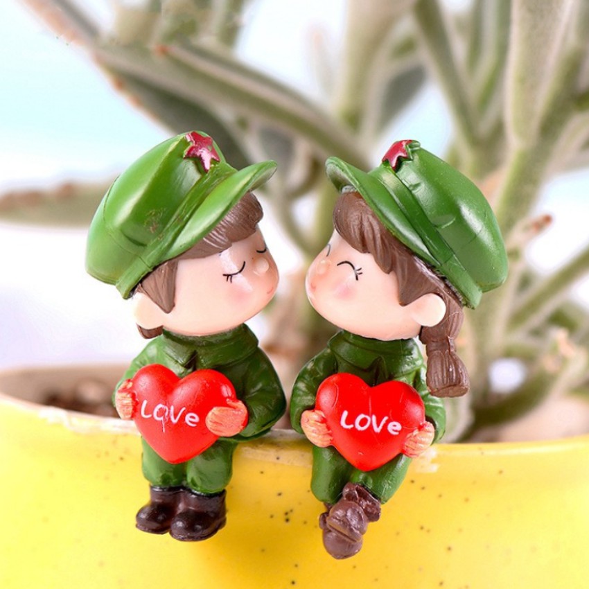 Tượng Trang Trí  Cặp Đôi Tình Yêu Người Lính Cực Dễ Thương Làm Quà Tặng, Trang Trí, Lưu Niệm