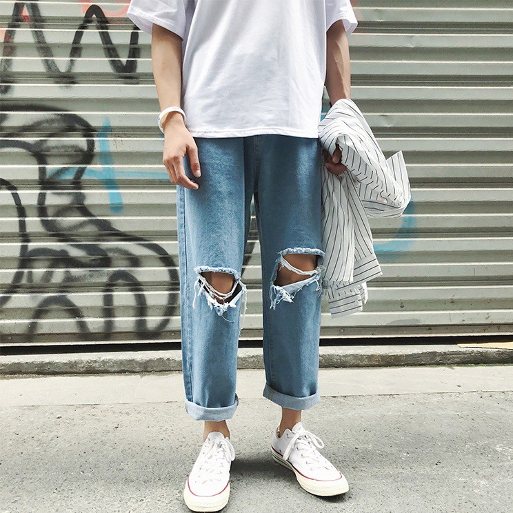 Quần jean nam nữ Hàn Quốc dáng rộng Trousers Loose SCT7TR66