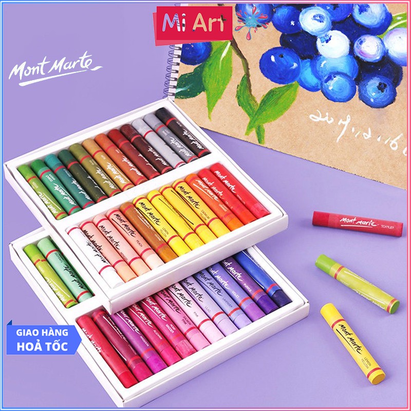 Bộ Bút Sáp Dầu Cao Cấp Mont Marte 12/24/48 Màu - Oil Pastels Signature - MMPT0013/MMPT0014/MMPT0015