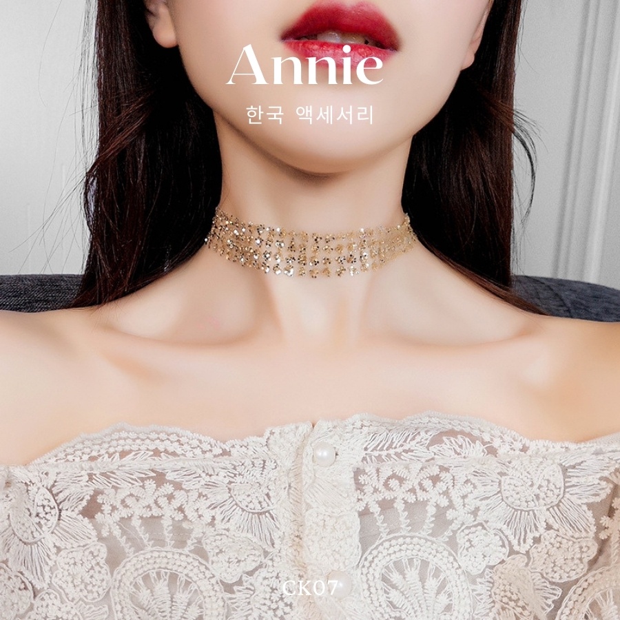 Vòng cổ choker đính kim tuyến phong cách đơn giãn thanh lịch ANNIE - CK07-2