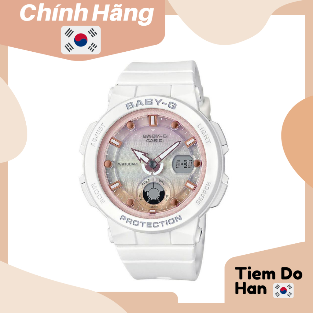 Đồng hồ casio nữ dây nhựa BABYG BGA-250-7A2DR chính hãng bill Hàn