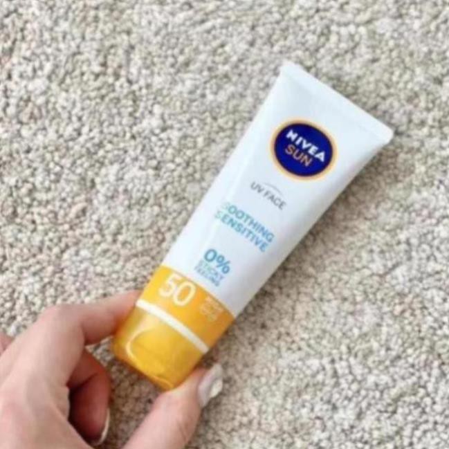 Kem chống nắng Nivea UV Face Soothing Sensitive Sun Cream SPF50+ PA++++ 50ml