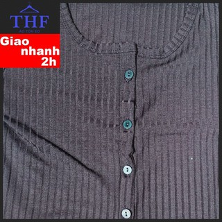 THF ÁO CROPTOP NÚT DÀI TAY THUN GÂN C1-1