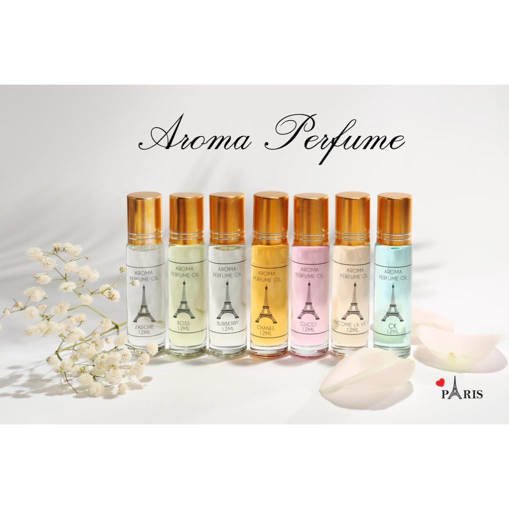Tinh dầu nước hoa Aroma 12ml dạng lăn mini gồm 15 mùi nước hoa nam nữ cao cấp giá sỉ