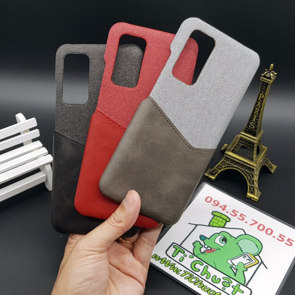 [Ảnh Thật] Ốp Lưng Xiaomi Mi 10T/ 10T PRO 5G Vải Fabric Phối Da Nhét Tiền Thẻ ATM