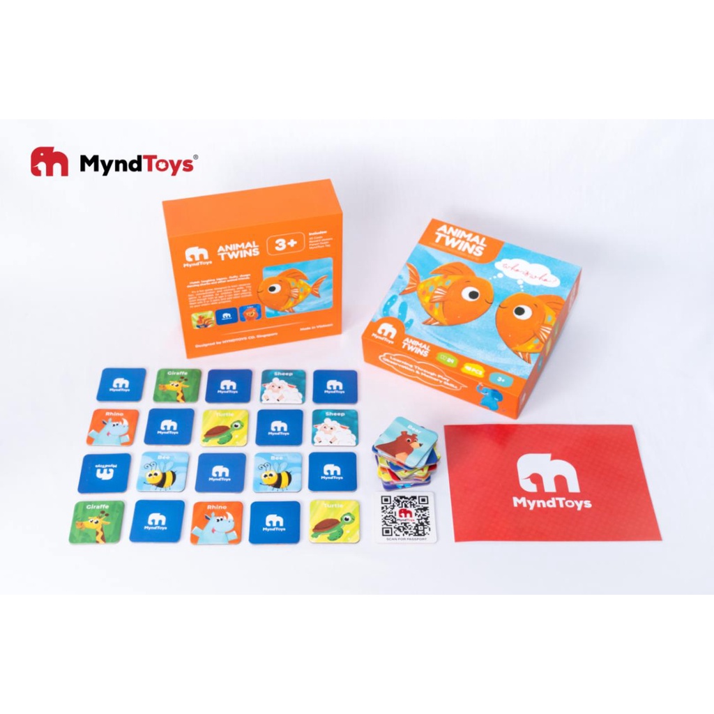 Đồ Chơi Xếp Hình Thông Minh MyndToys - Animal Twins - Memory Matching Game 48 Thẻ Thông Minh Dành Cho Các Bé Trên 3 Tuổi