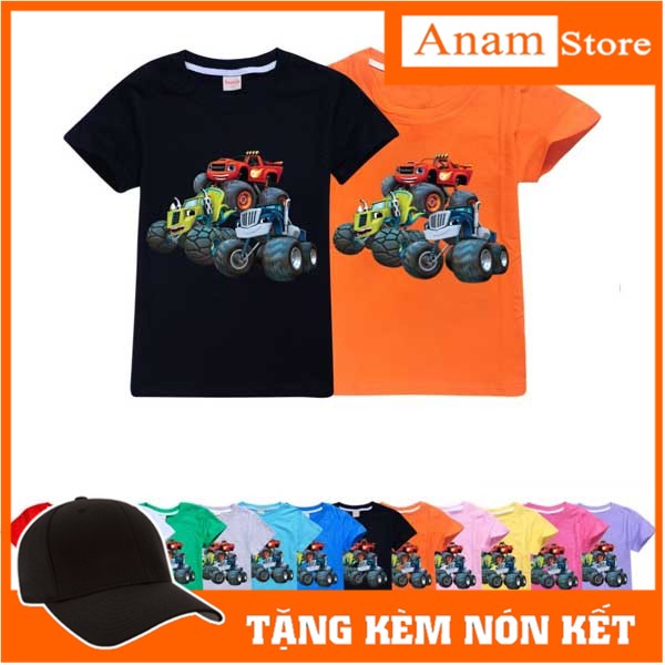 Áo thun cho bé XE ĐUA QUÁI VẬT  đủ size đủ màu Anam Store