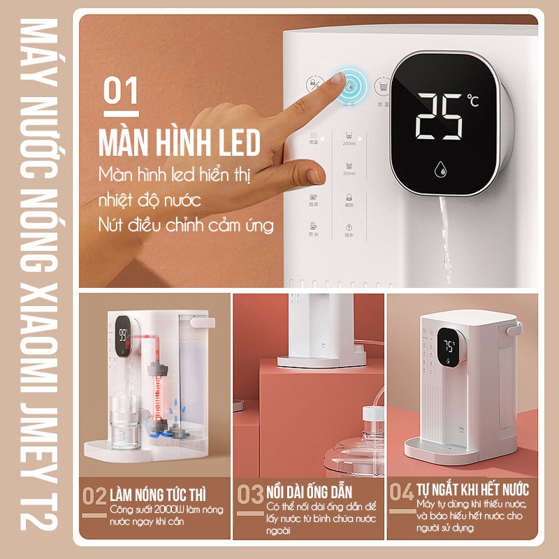 Máy đun nước nóng siêu tốc Xiaomi Jmey T2 Bình thủy bình đun nước nóng để bàn làm nóng tức thì điều chỉnh nhiệt độ Vt162