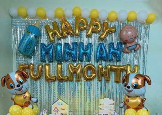 Set bóng chữ Happy Fullmonth