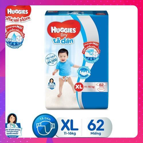 Tã dán HUGGIES DRY SUPER JUMBO M76/L68/XL62/XXL56XX56 9