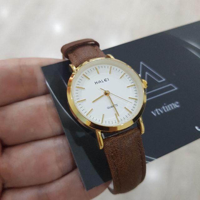 Đồng hồ Halei nữ chính hãng mặt tròn dây da chống nước | BigBuy360 - bigbuy360.vn