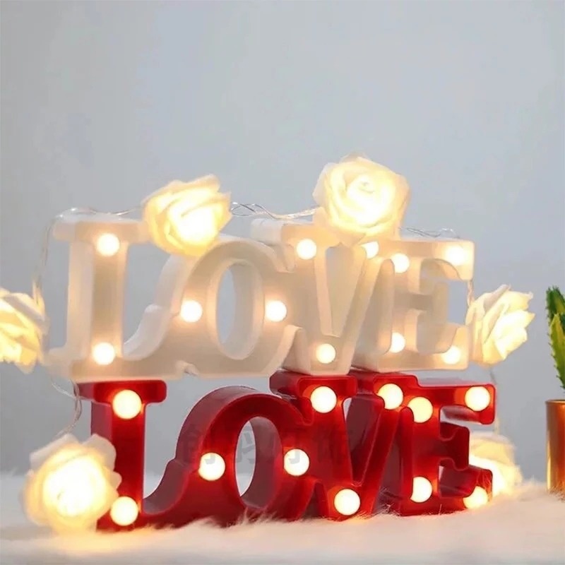 Đèn LED chữ LOVE nối liền 4 màu dùng cho trang trí phòng trẻ em / tiệc cưới / ngày Valentine