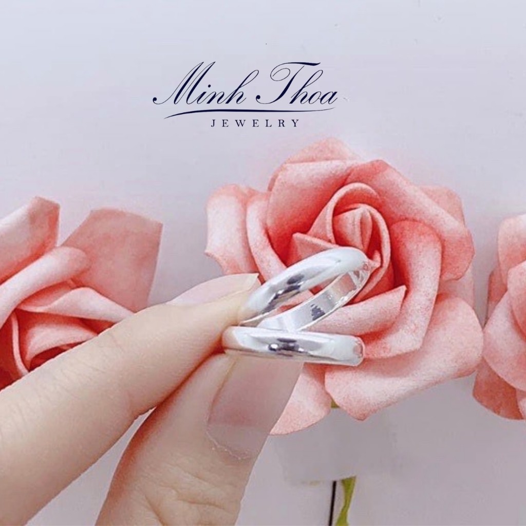 Nhẫn trơn nam nữ, nhẫn bạc nguyên chất dùng để đánh cảm tránh gió độc Minh Thoa JEWELRY