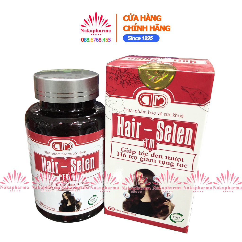 Viên dưỡng tóc Hair-Selen TM – Giảm rụng tóc, kích thích tóc mọc nhanh, tóc khỏe, giúp đẹp da - Hairselen Trang Minh