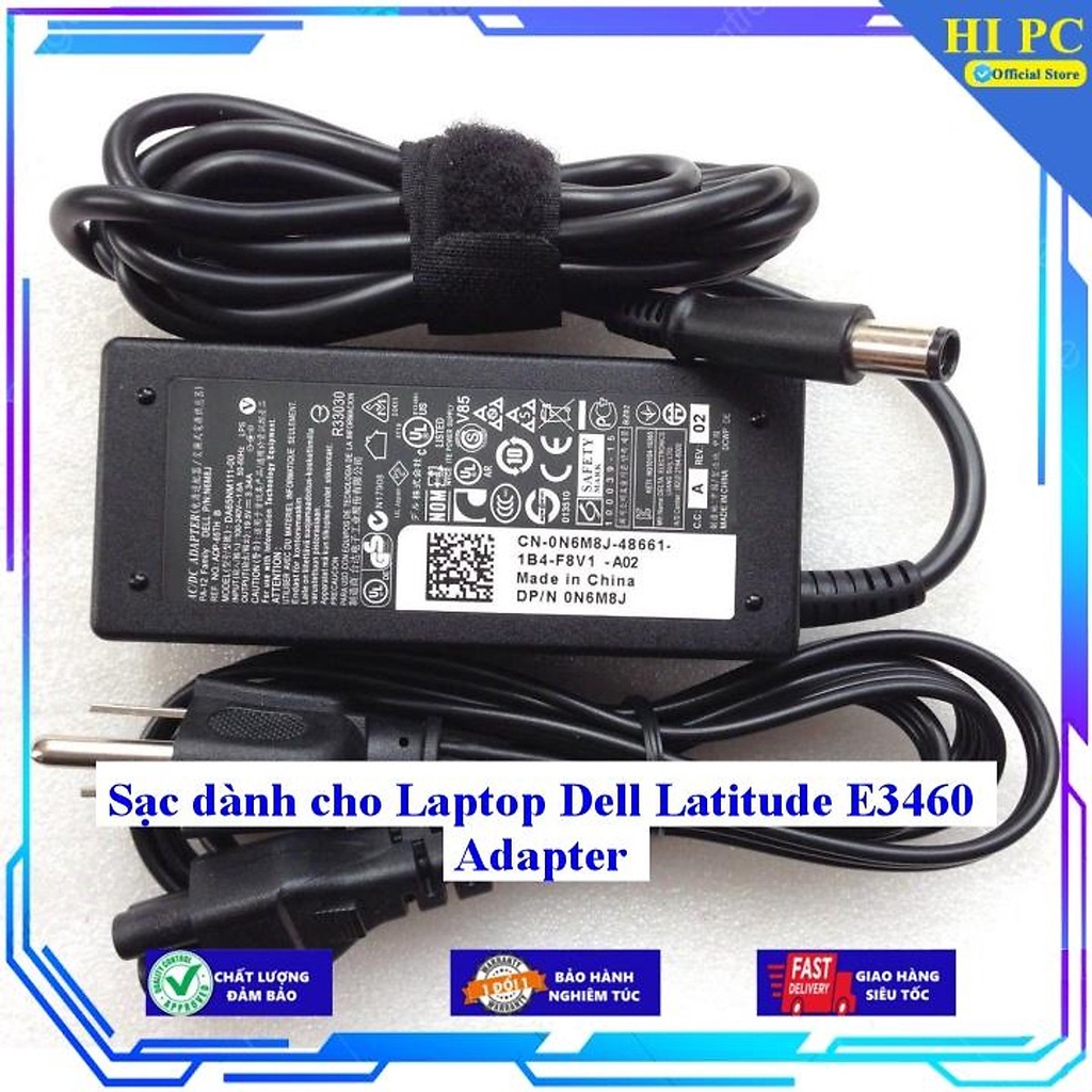 Sạc dành cho Laptop Dell Latitude E3460 Adapter - Hàng Nhập khẩu