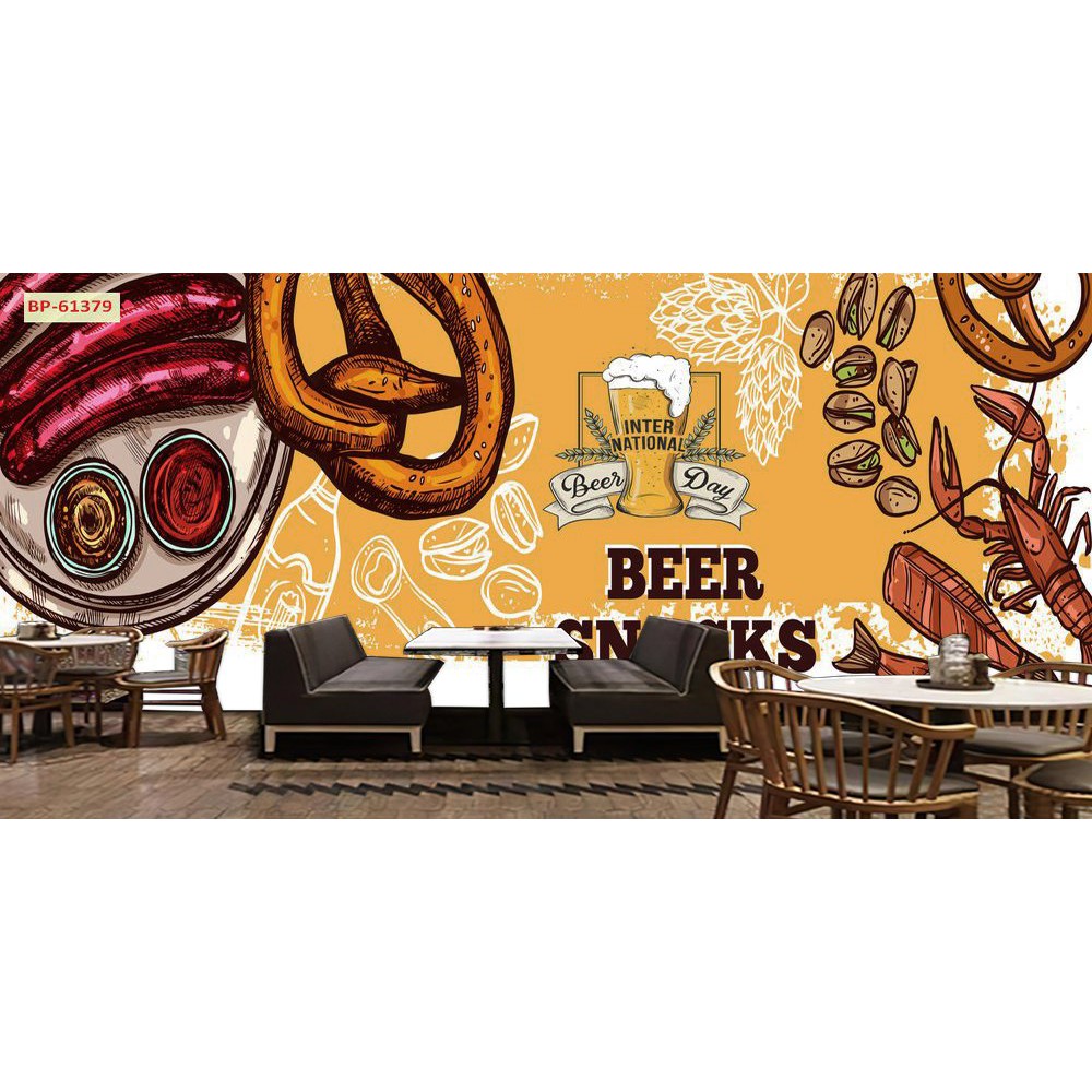 Tranh lụa 3d trang trí Nhà hàng Beer Kích Thước 1,5m x 2m BIARUOU-04