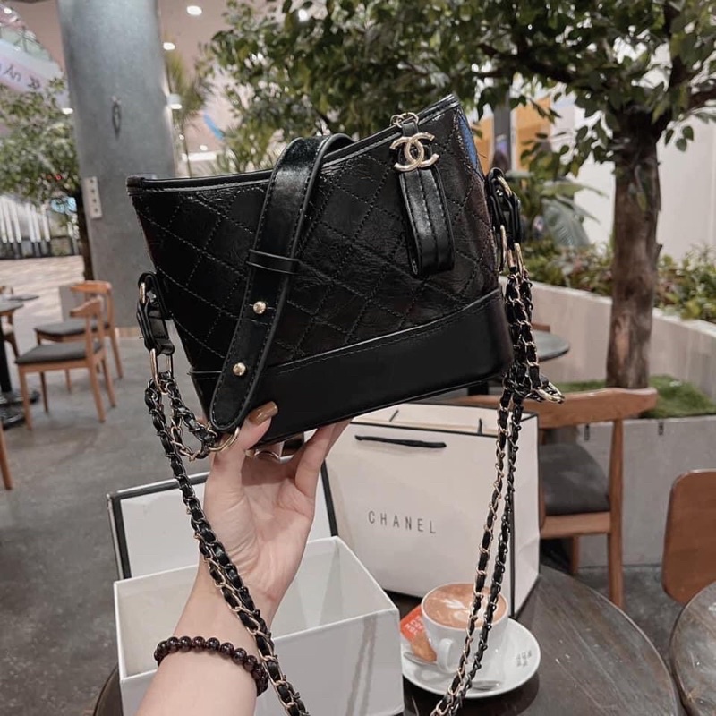 Túi xách nữ đeo bụng, 4 dây đeo chéo đeo vai da vân siêu sang chảnh