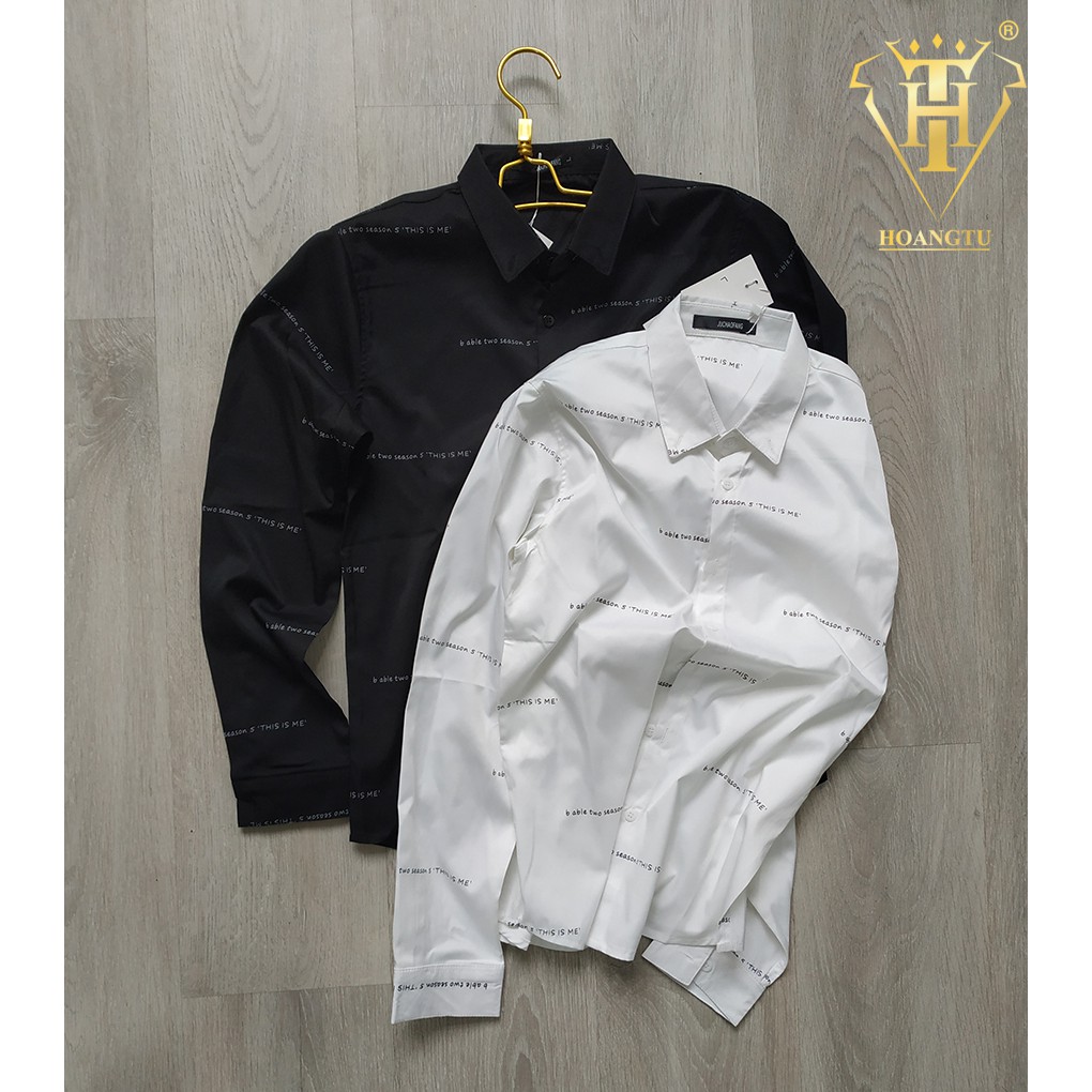 Áo sơ mi nam Slimfit in chữ Nhập khẩu Cao Cấp