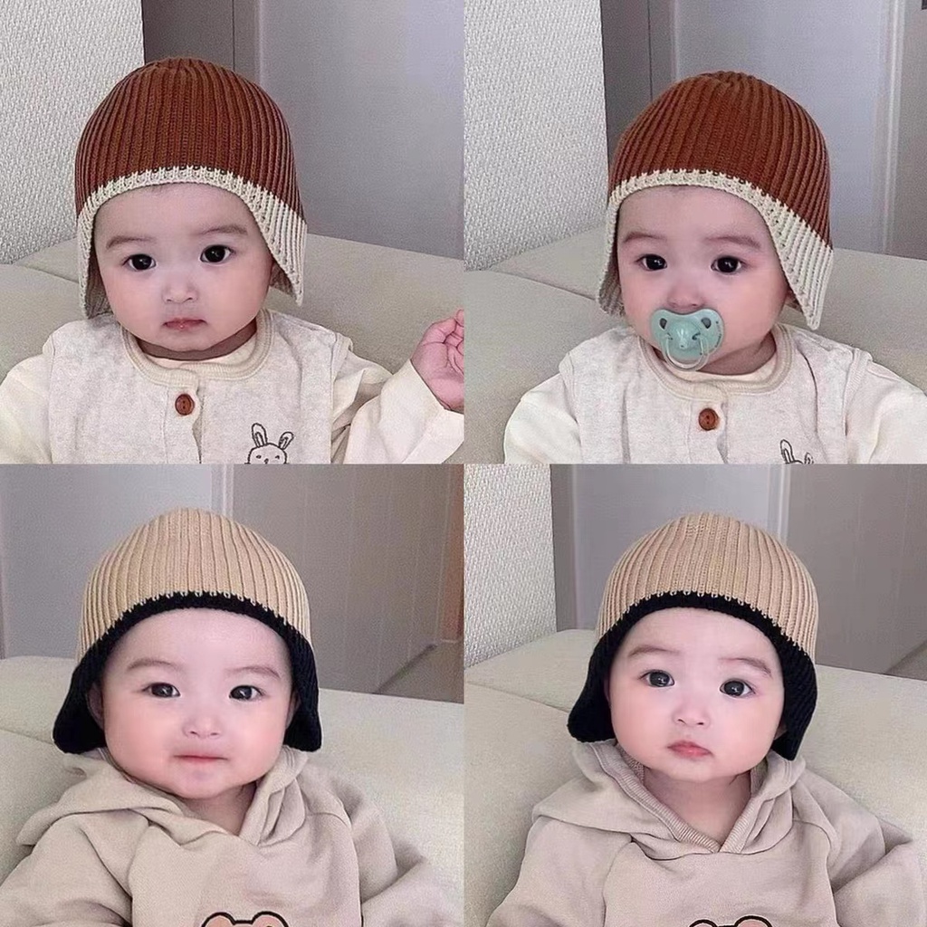 Mũ Len Giữ Ấm Dễ Thương Cho Trẻ Sơ Sinh Từ 0-3 Tuổi