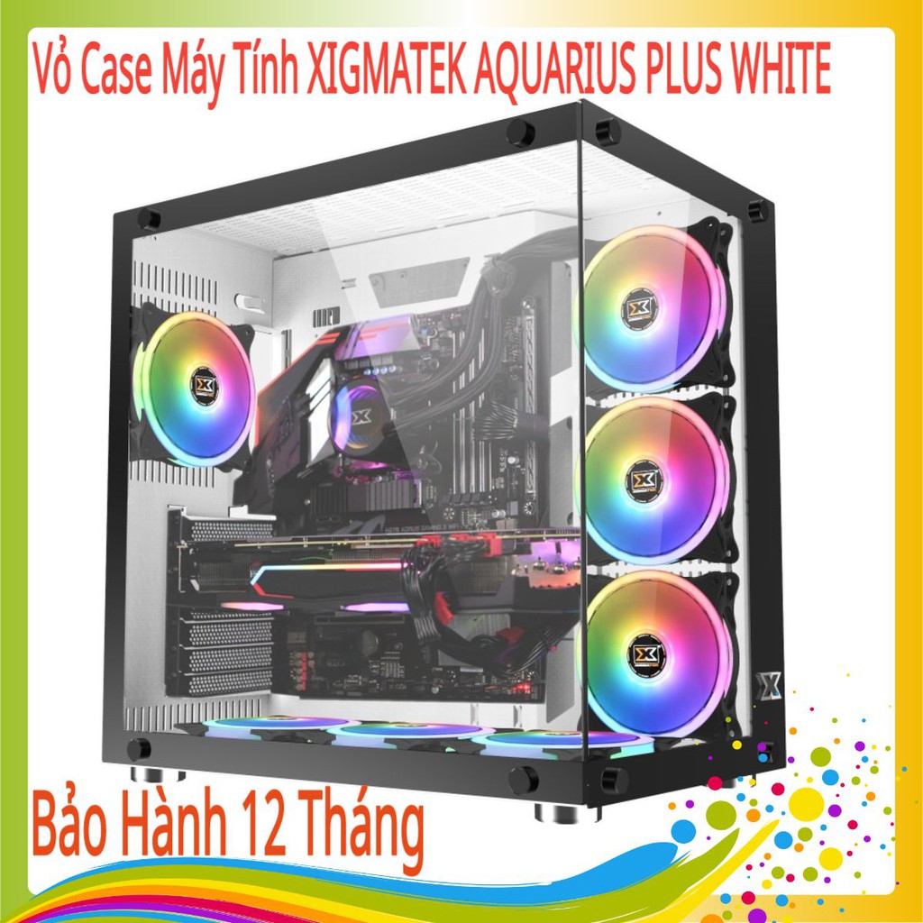 Vỏ Case Máy Tính XIGMATEK AQUARIUS PLUS WHITE (NO FAN) - Chính hãng Mai Hoàng CHÍNH HÃNG