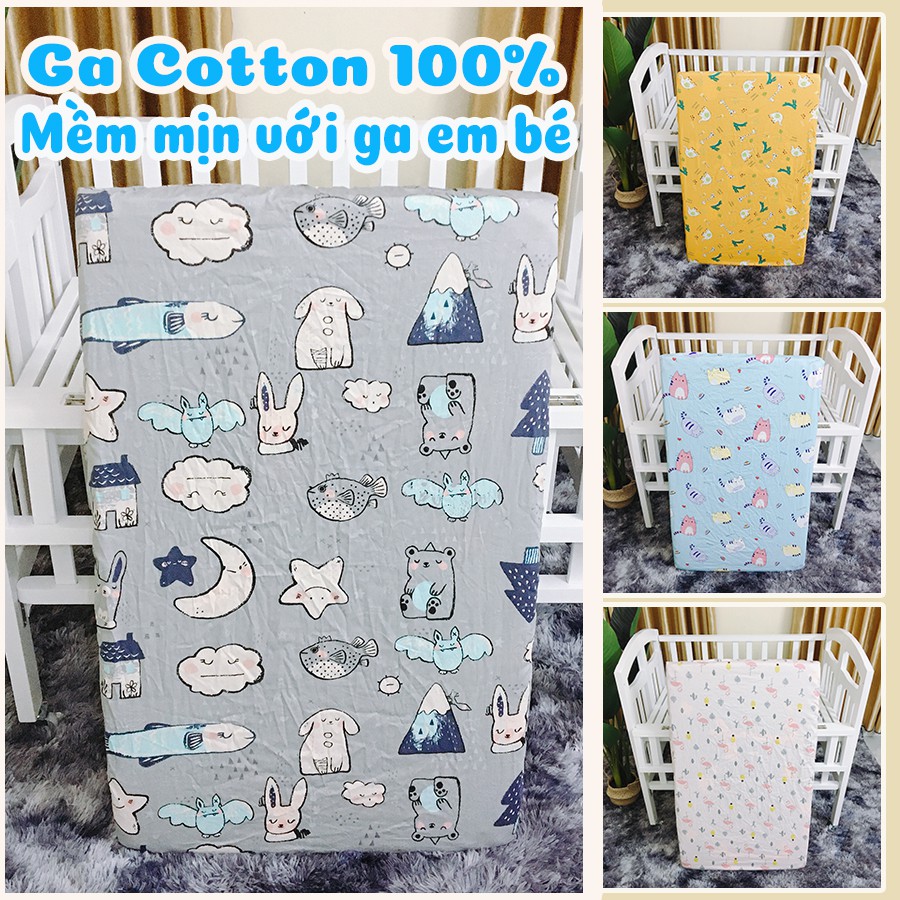 Ga Đệm Cũi Cho Bé Chất Liệu 100% Cotton Mềm Mịn 10 Màu Sắc Cực Đẹp Made In Việt Nam - BeBe Moon