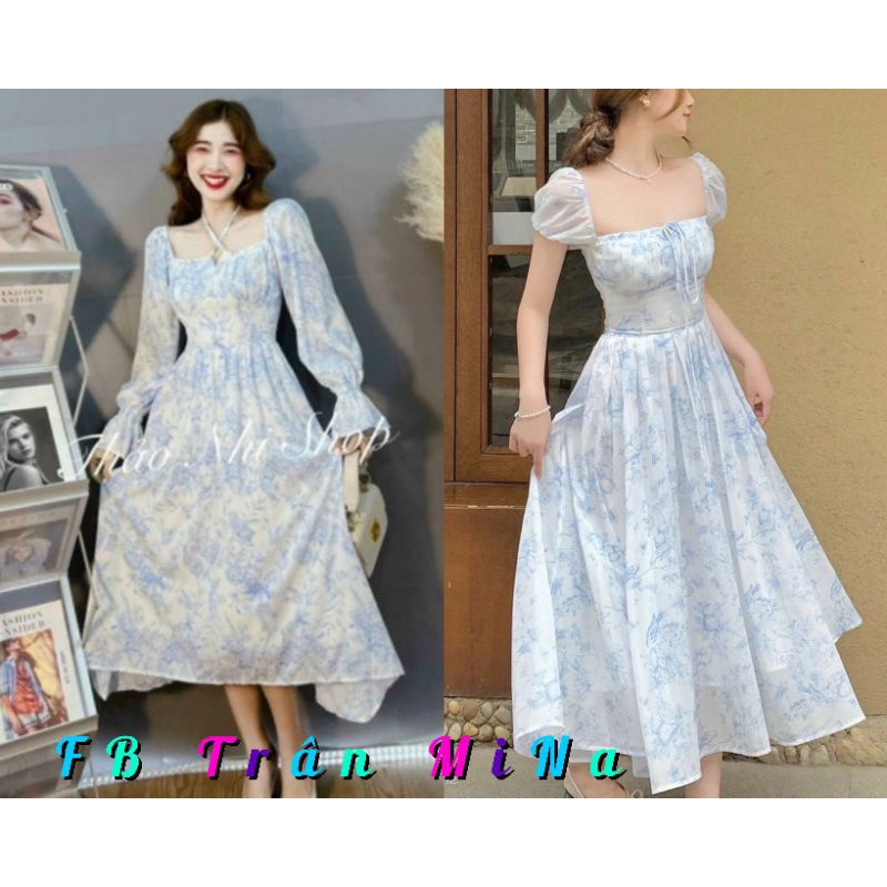ĐẦM MIDI HOẠ TIẾT NHÚN NGỰC DÂY CỔ YẾM ( CHUẨN LOẠI 1) -HÀNG ĐÃ SẴN KHO 50 CÁI IB SHOP SỐ ĐO THÔNG TIN NHA KHÁCH