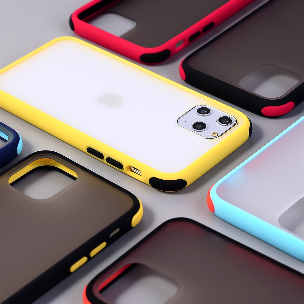 Ốp điện thoại nhựa PC cứng mặt nhám có khung viền màu trong suốt chống sốc iPhone 6 6s 7 8 plus X XR XS MAX 11 PRO MAX