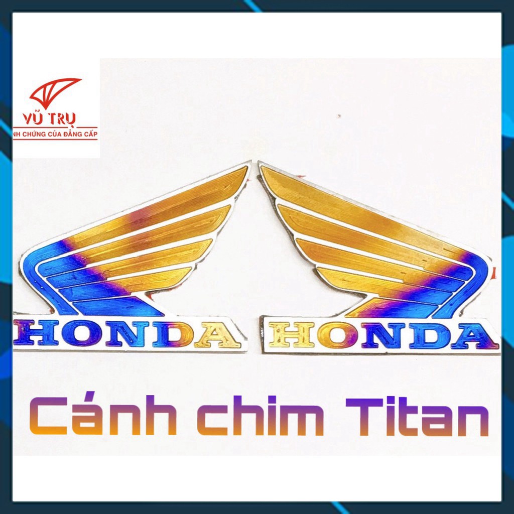 [CỰC RẺ]  Tem Logo Honda Cánh Chim TiTan Lớn - Thương hiệu Universe