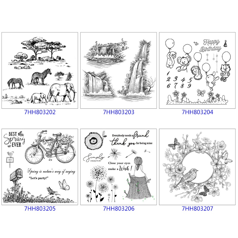 Con Dấu Silicone Trong Suốt Hình Vòng Hoa Dùng Trang Trí Album Ảnh