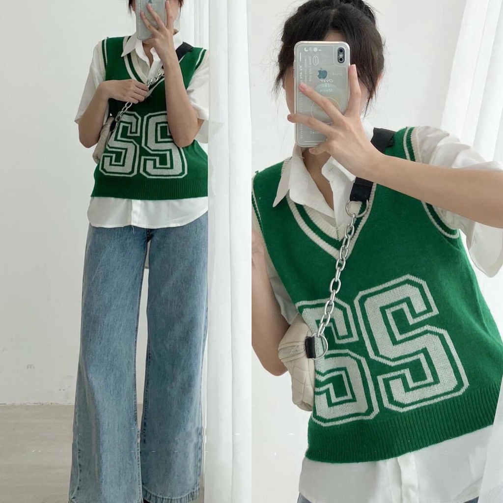 Gile Len Nữ Hoạ Tiết Caro, Áo Sát Nách Mix Sơ Mi