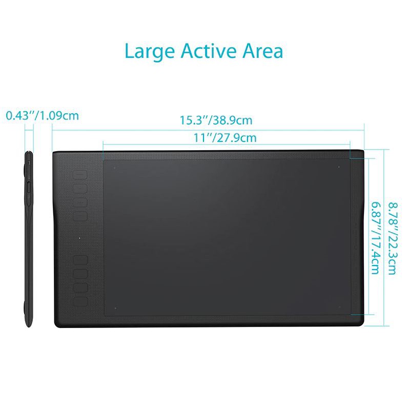 Bảng vẽ điện tử cảm ứng Huion Inspiroy Q11K v2 Wireless, vùng làm việc lớn - Hàng Chính Hãng