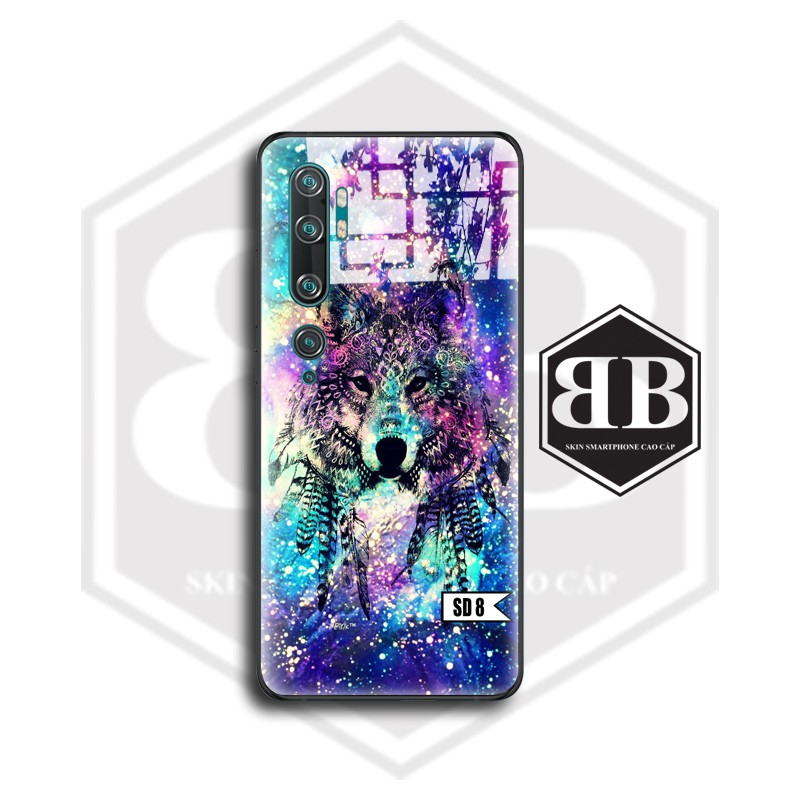Ốp lưng kính cường lực Xiaomi Redmi Note 10 CC9 Pro / Redmi K20 Mi 9T / Mi CC9 Mi A3 Lite / Note 9 Pro Max sói đêm | BigBuy360 - bigbuy360.vn