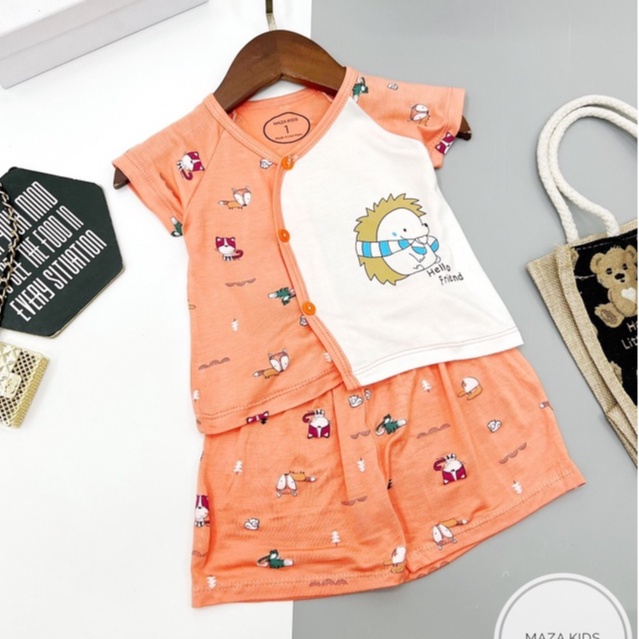 Bộ đồ em bé sơ sinh, bộ đồ cho bé gái bé trai có cúc chất thun lạnh, maza kids có cúc cho bé mesocshop