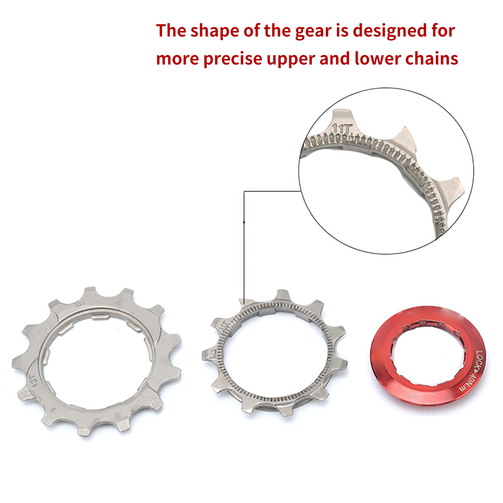 YGCX5-Bicycle Cassette 9 Speeds 11-42T Chrome-Molybdenum Steel Mountain Bike Flywheel Durable Hollow Design Golden Bicycle Parts Climbing Flywheel Cycling Accessories
