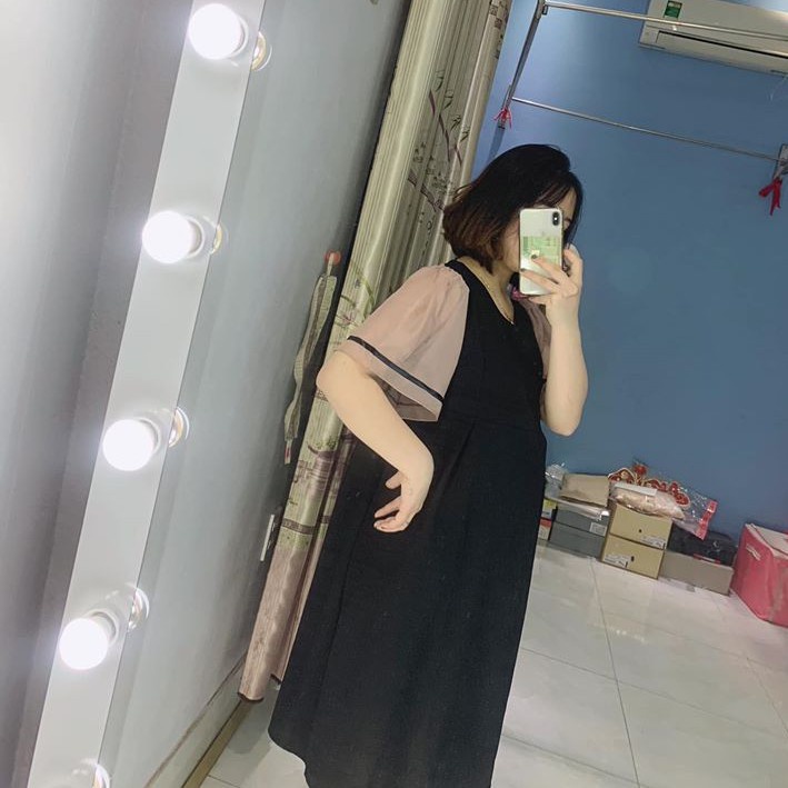 Đầm bầu cổ tim thời trang công sở vải tuyết mưa mềm mịn MSP005 Mom and Baby