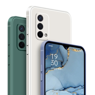 Ốp điện thoại silicon mềm màu trơn hình vuông cho Oppo A93 2020 A7 A5S A3S A12 A12E