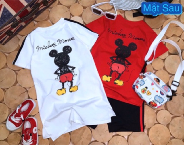 Bộ bé trai và đầm bé gái mickey